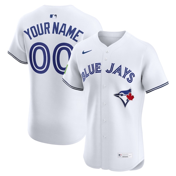 Toronto Blue Jays Nike Home Elite Sponsor Patch Custom Jersey - White