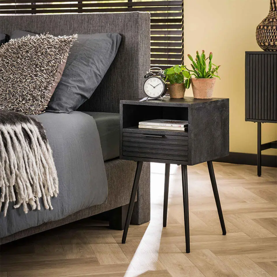 Kalfort Morina nachtkastje zwart 35x35x60