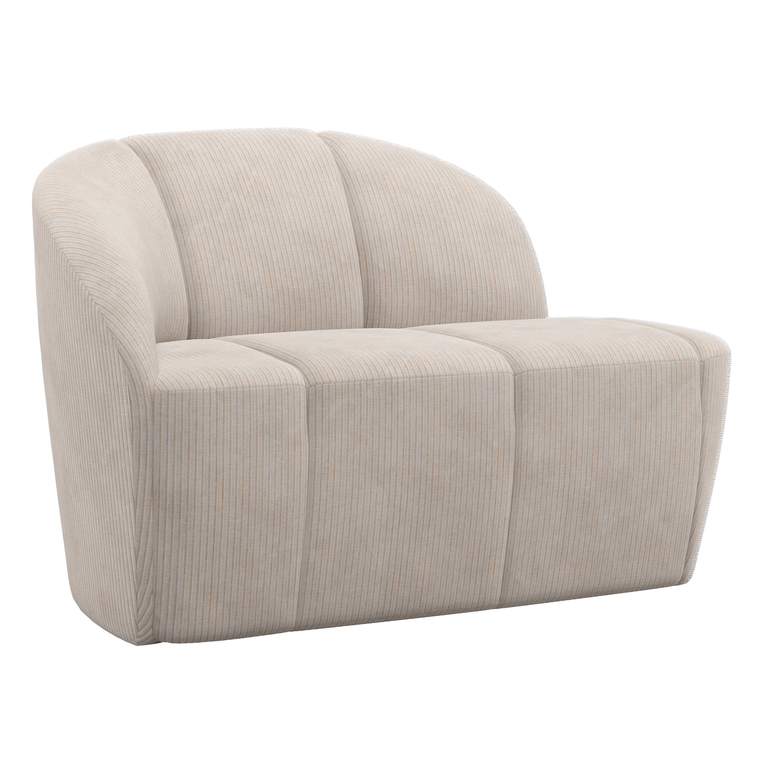 WOOOD 2-zits bankje links Mojo - Ribstof - Ecru - 73x112x77