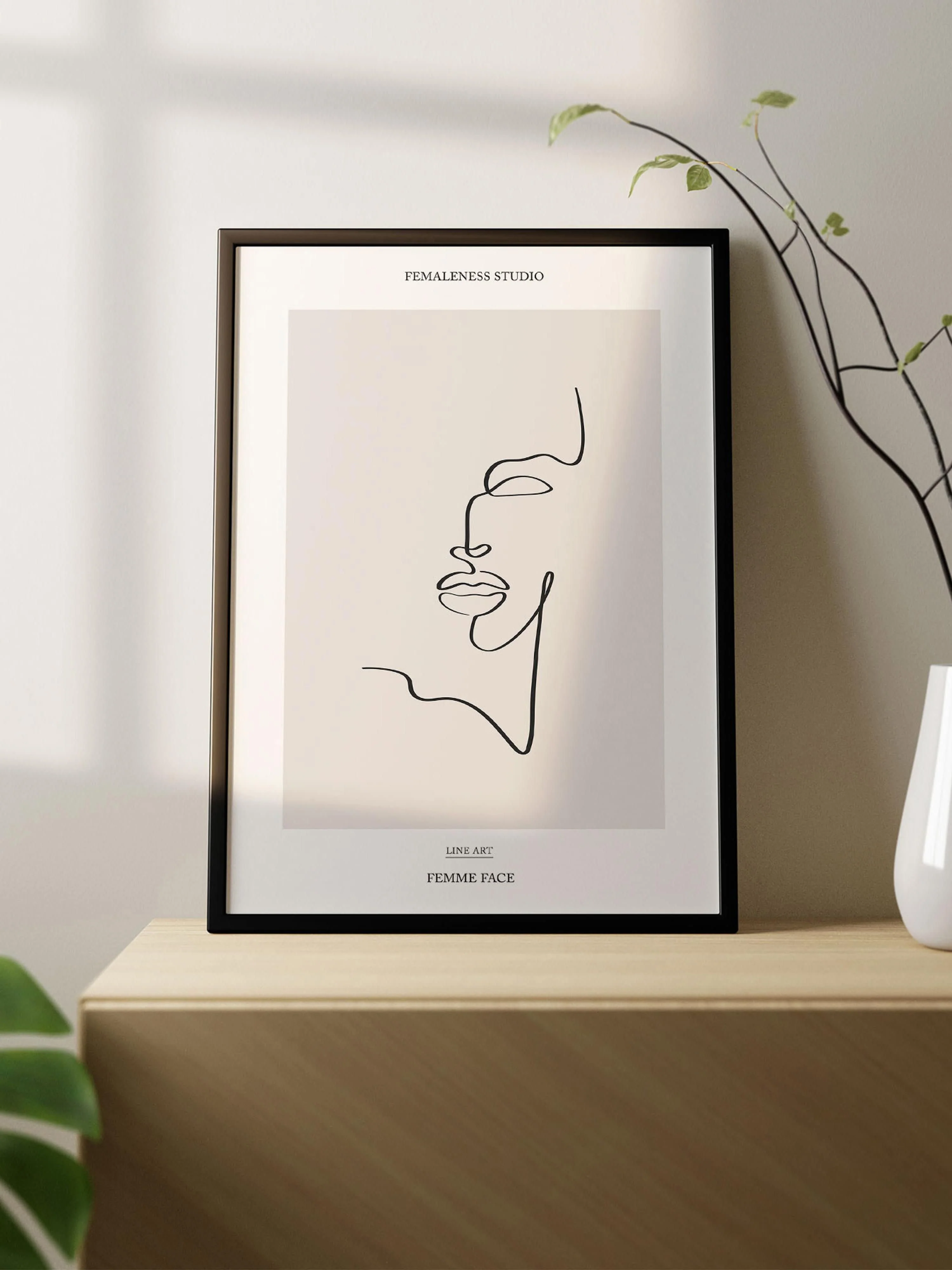 Gerahmter Digitaldruck Femme Face