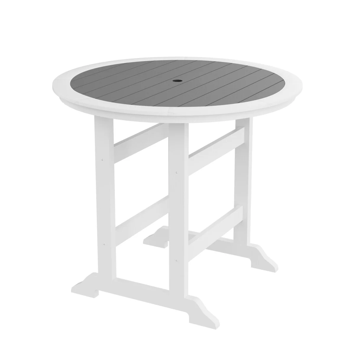 Outdoor Patio Recycled Plastic Round Dining Table Bar Table - N/A