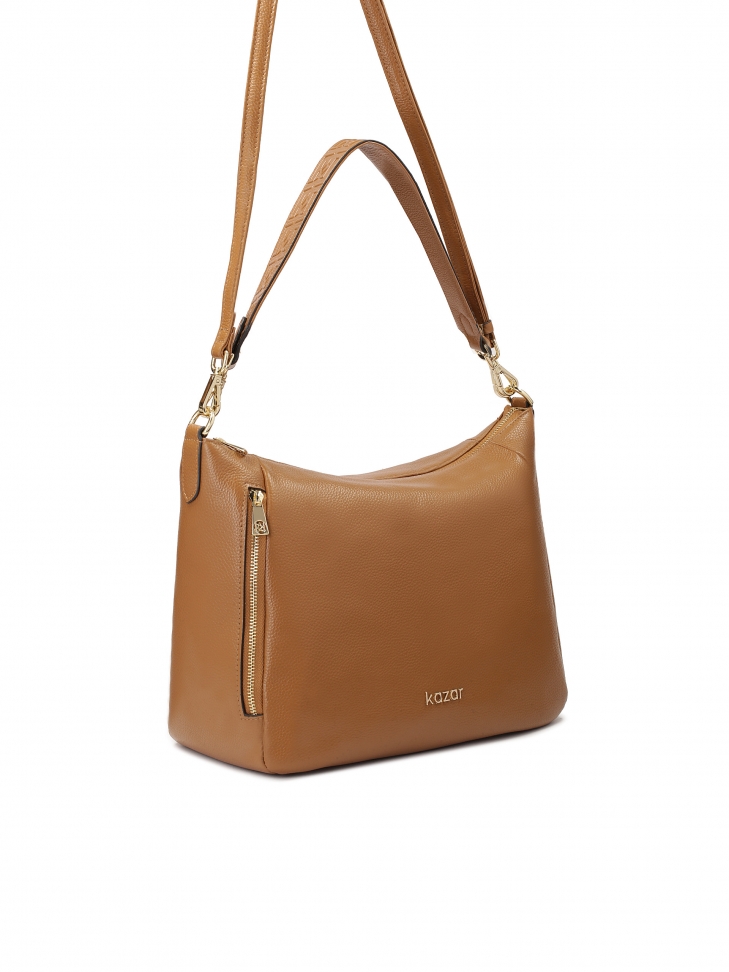 Light brown handbag with detachable strap