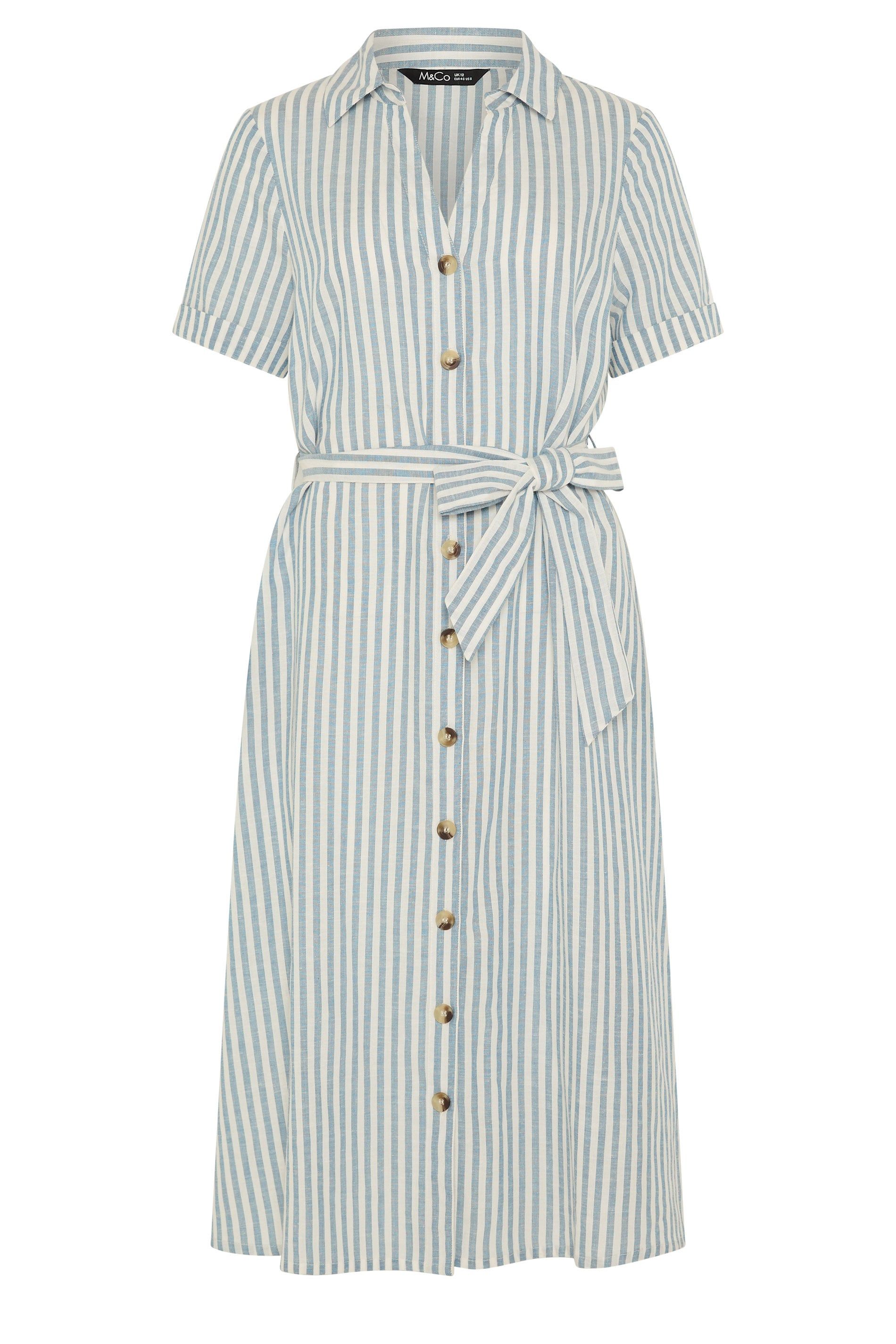 M&Co Petite Stripe Shirt Dress
