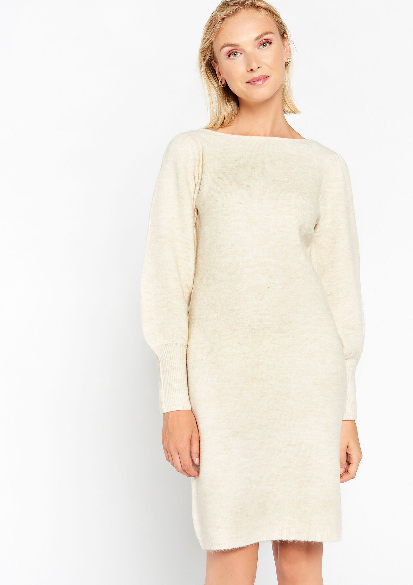 Trui-jurk met boothals