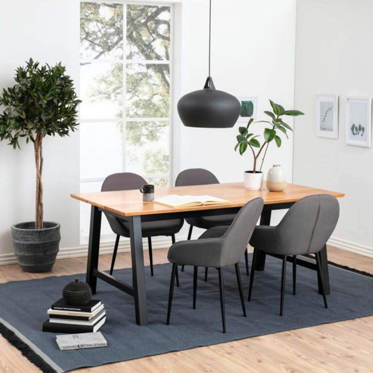 CANDLE - Lot de 2 chaises modernes en simili avec accoudoirs gris