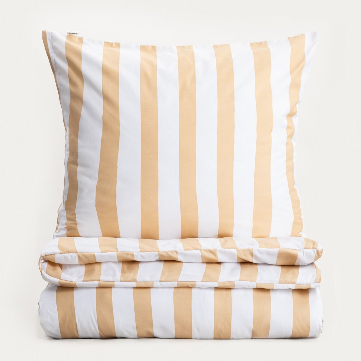 Pościel RAYAS z mikrofibry w biało beżowe pasy 160x200   2*70x80 cm