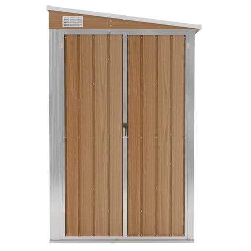 NNEVL Wall-mounted Garden Shed Brown 118x194x178 cm Galvanised Steel