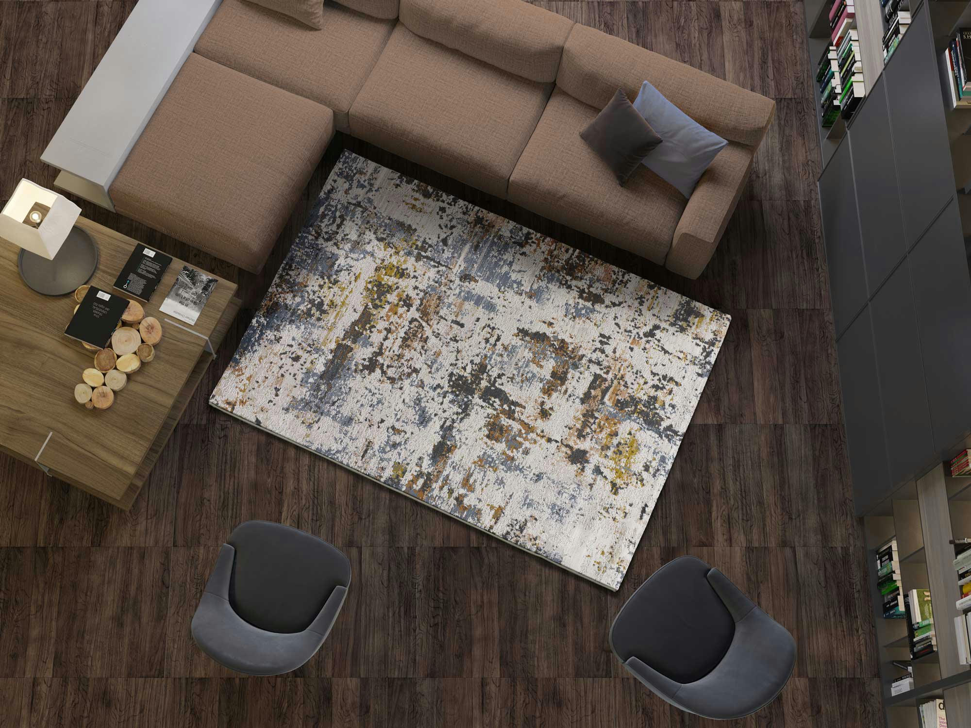 SPRINGS - Tapis abstrait de style vintage multicolore, 154X230 cm