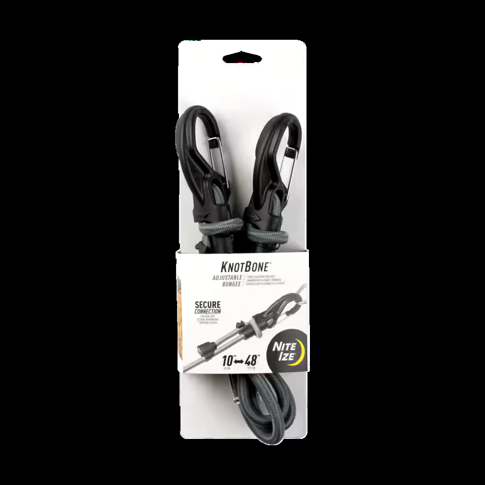 NiteIze KnotBone Adjustable Bungee, 10-48-in, 9-mm cord, Black