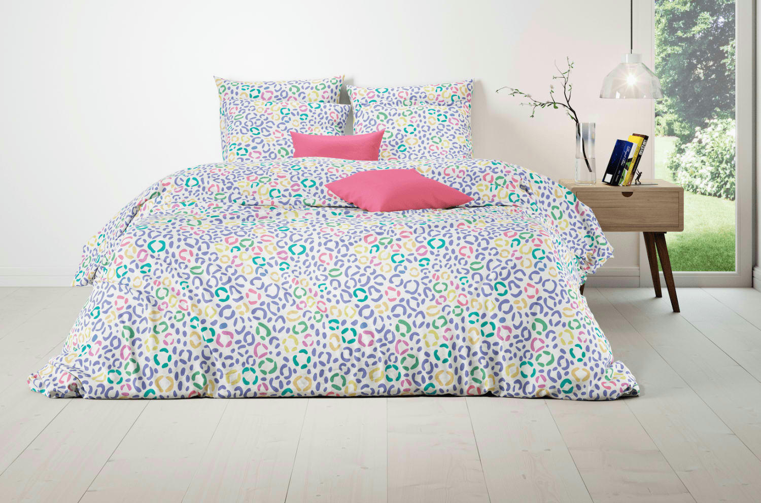 CHEETAH - Parure housse de couette coton multicolore 220x240 cm