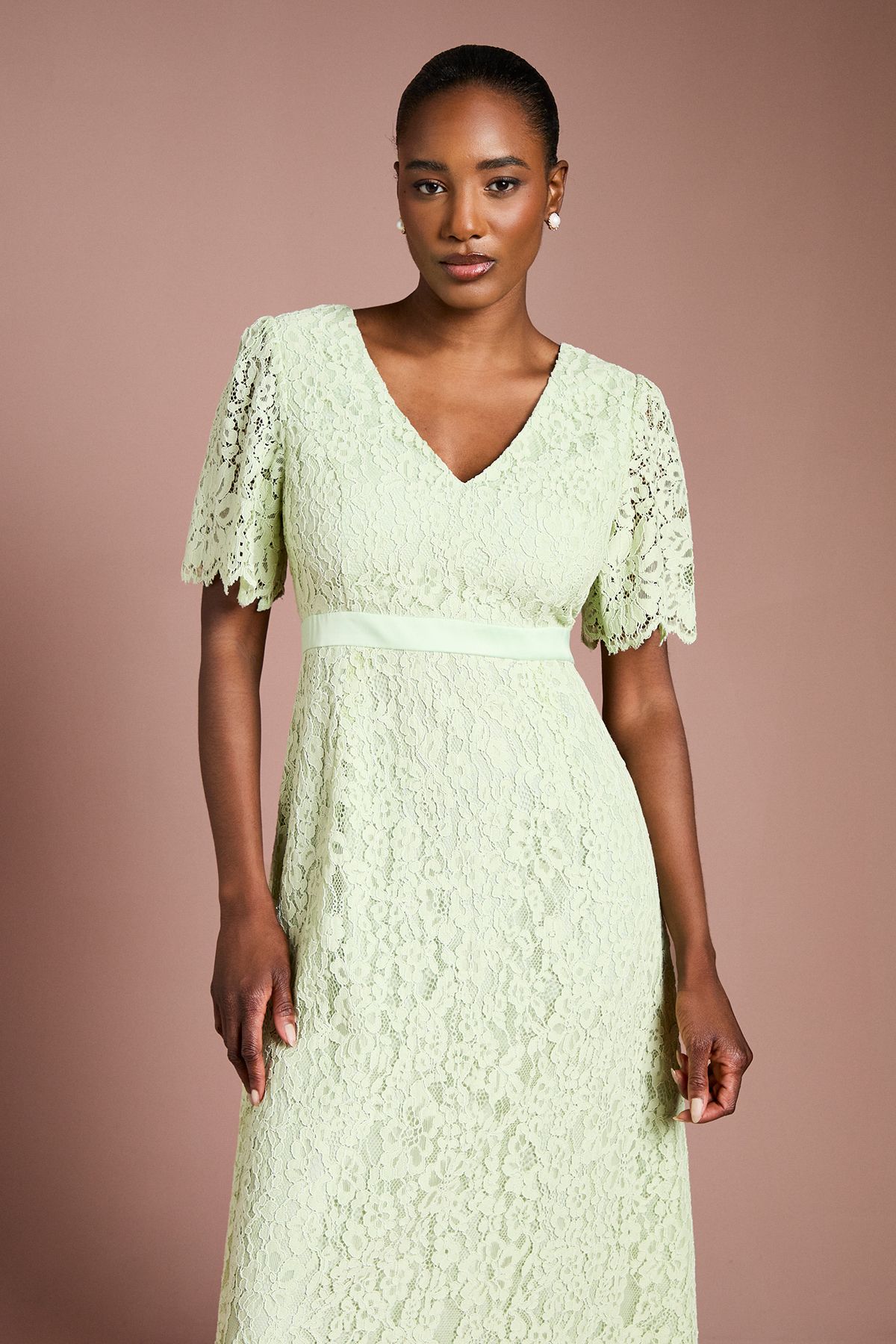 Coast Lace Angel Sleeve Midi Dress