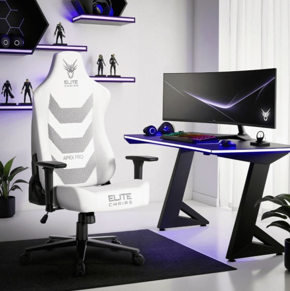 Fotel Gamingowy Obrotowy Ergonomiczny Biurowy Krzesło Dragon APEX Biały