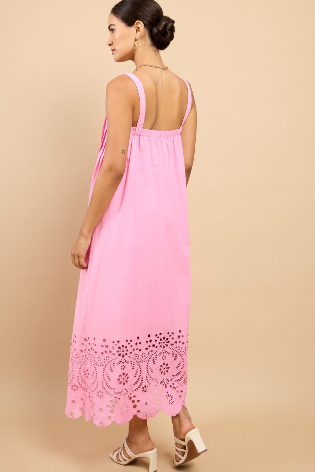 Little Mistress Astrid Pink Embroidered Hem Midaxi Dress Vicky Pattison EDIT