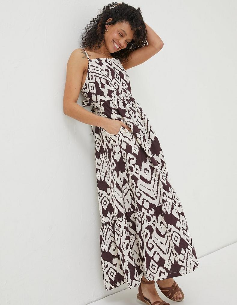 Julien Ikat Linen Midi Dress