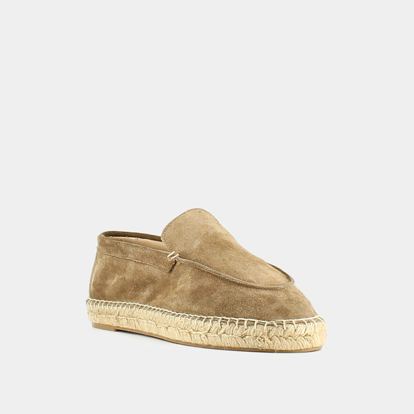Espadrilles à bouts rondsen croute taupe | MATTHEW