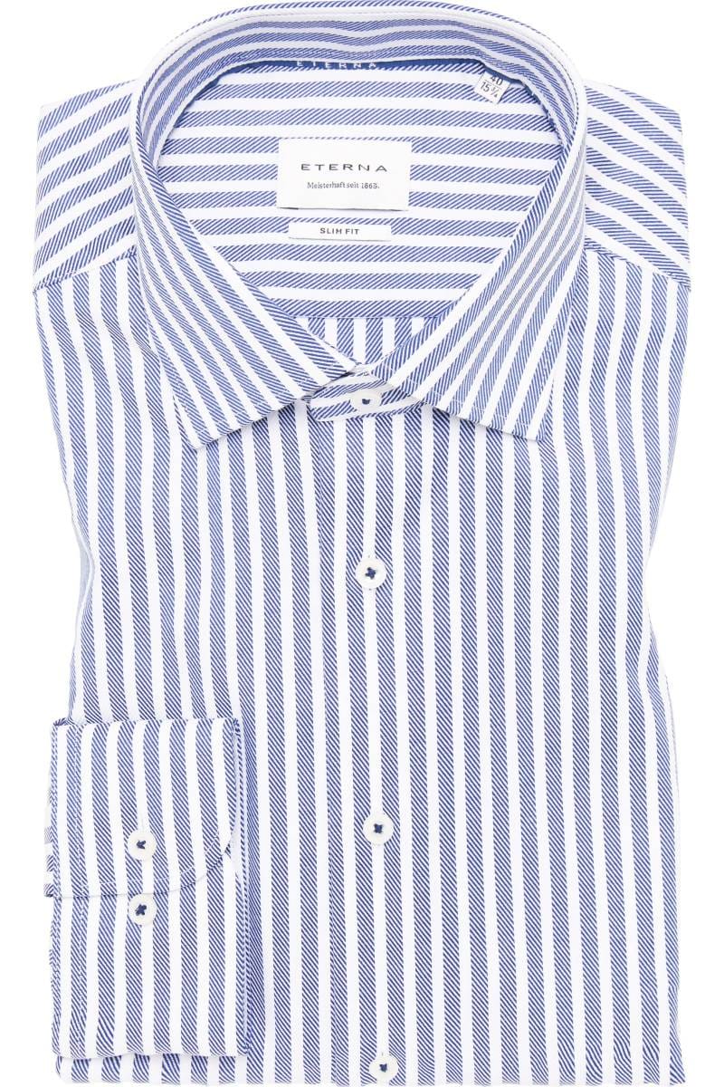 ETERNA Slim Fit Hemd dunkelblau, Gestreift