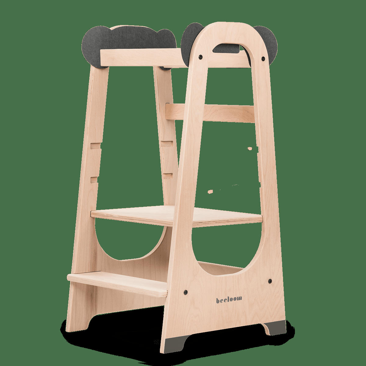 - Tour d'apprentissage pour enfants en bois naturel gris panda