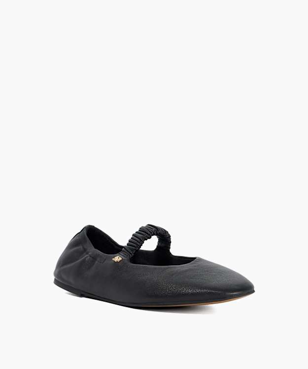 Hazy Black - Ruched Detail Mary Janes