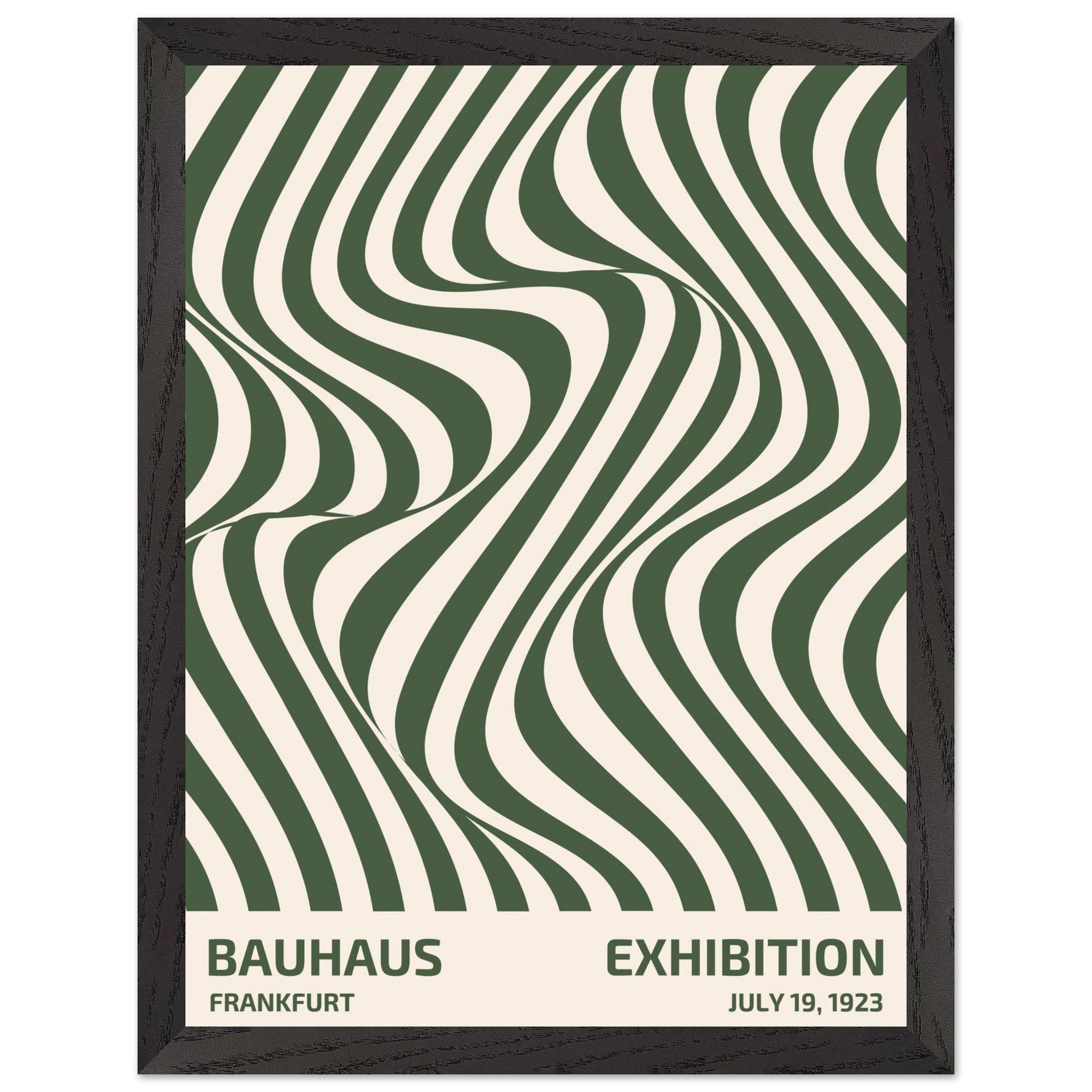 Artfulprints Poster met Lijst Bauhaus - Exhibition Frankfurt green  - 30x40 cm - Groen
