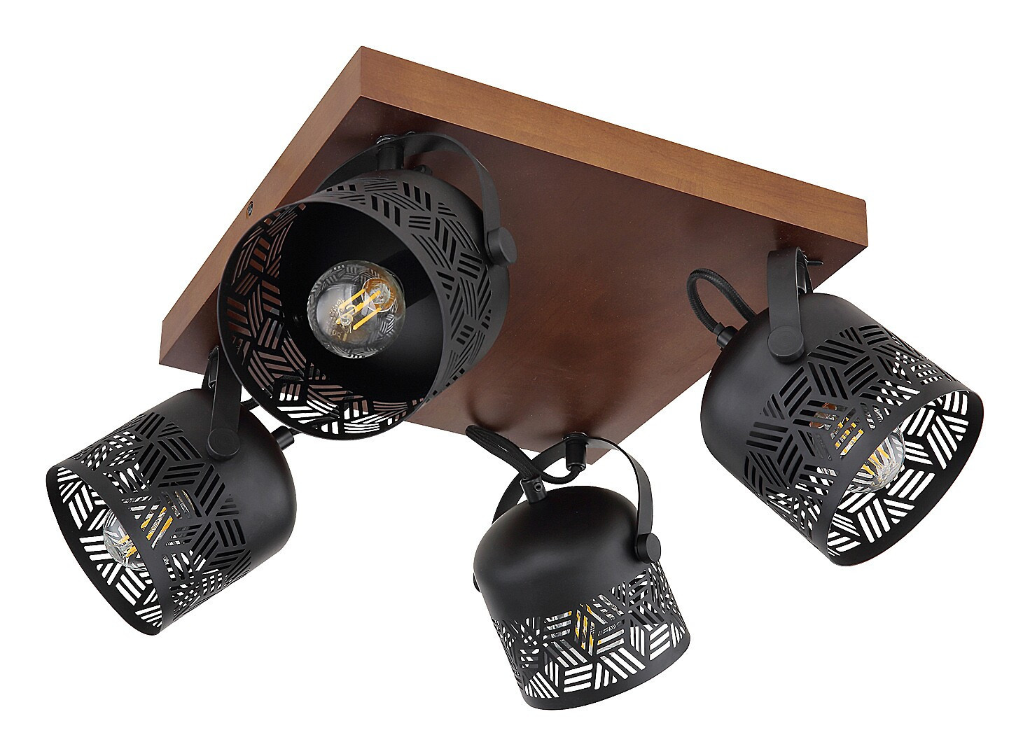 Spot kwadratowy orzechowo-czarny Rotem 4xE14x12W IP20 Rabalux