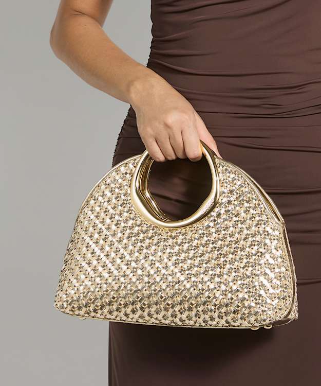 Earning Gold - Gold Handle Woven Bag