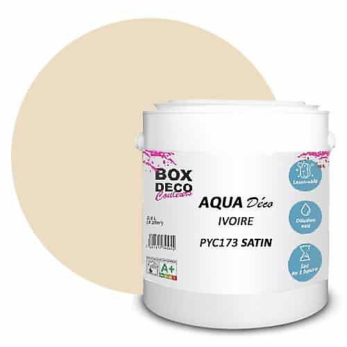 Beige Ivoire Peinture murale acrylique aspect satin Aqua Déco - 2,5 L