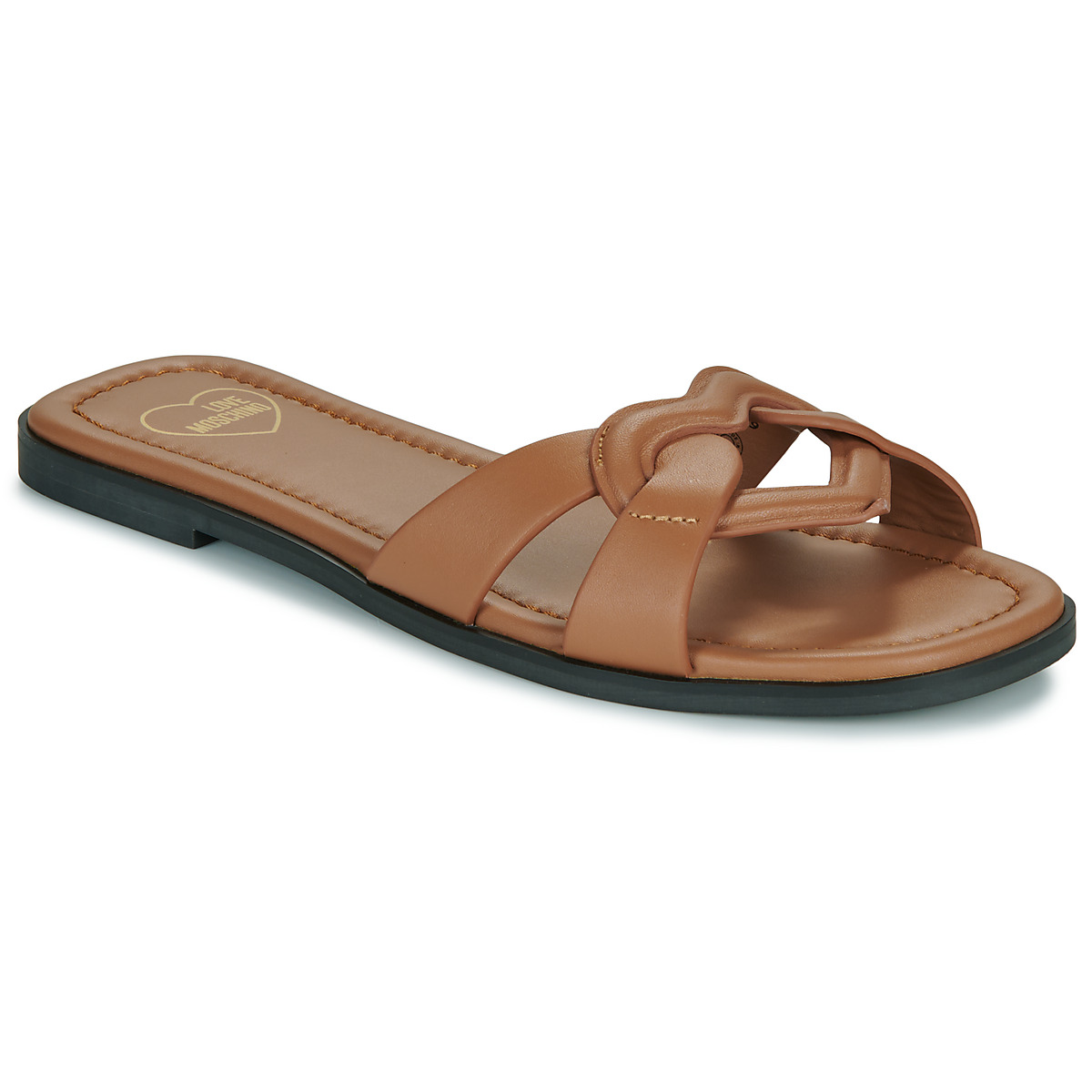 Love Moschino - FILLED HEART MULE - Cognac