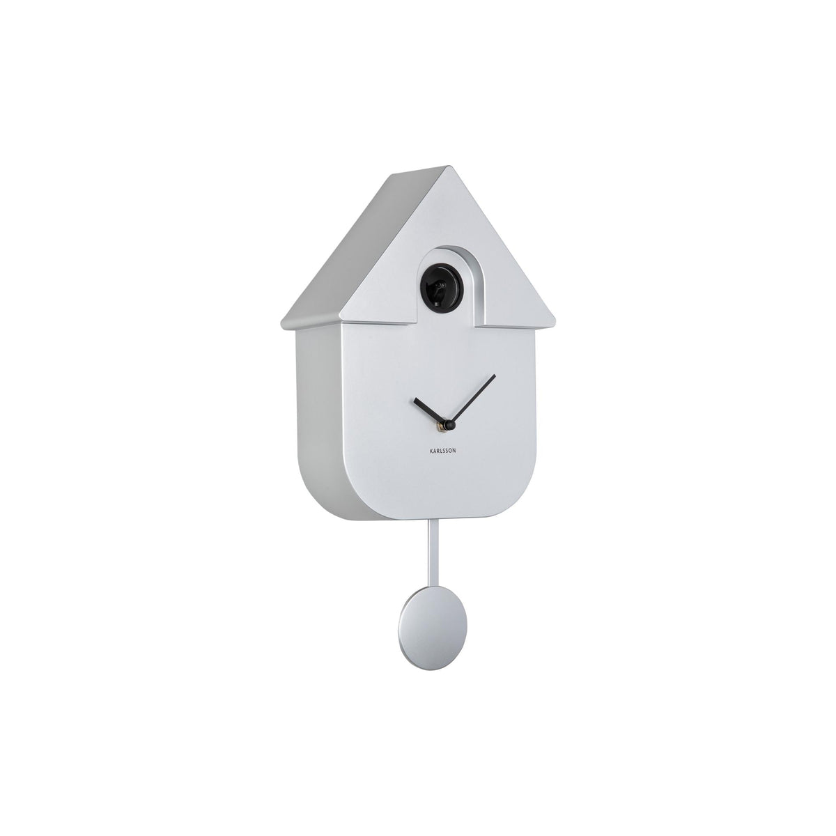 Karlsson wandklok Modern Cuckoo Metallic - zilver - 21.5x8.5x41cm