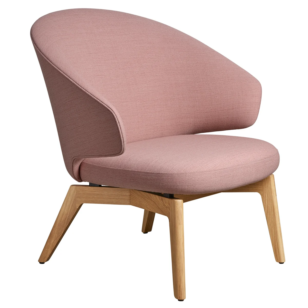 Fritz Hansen - Let Loungesessel Holzgestell, orange-rot / Eiche