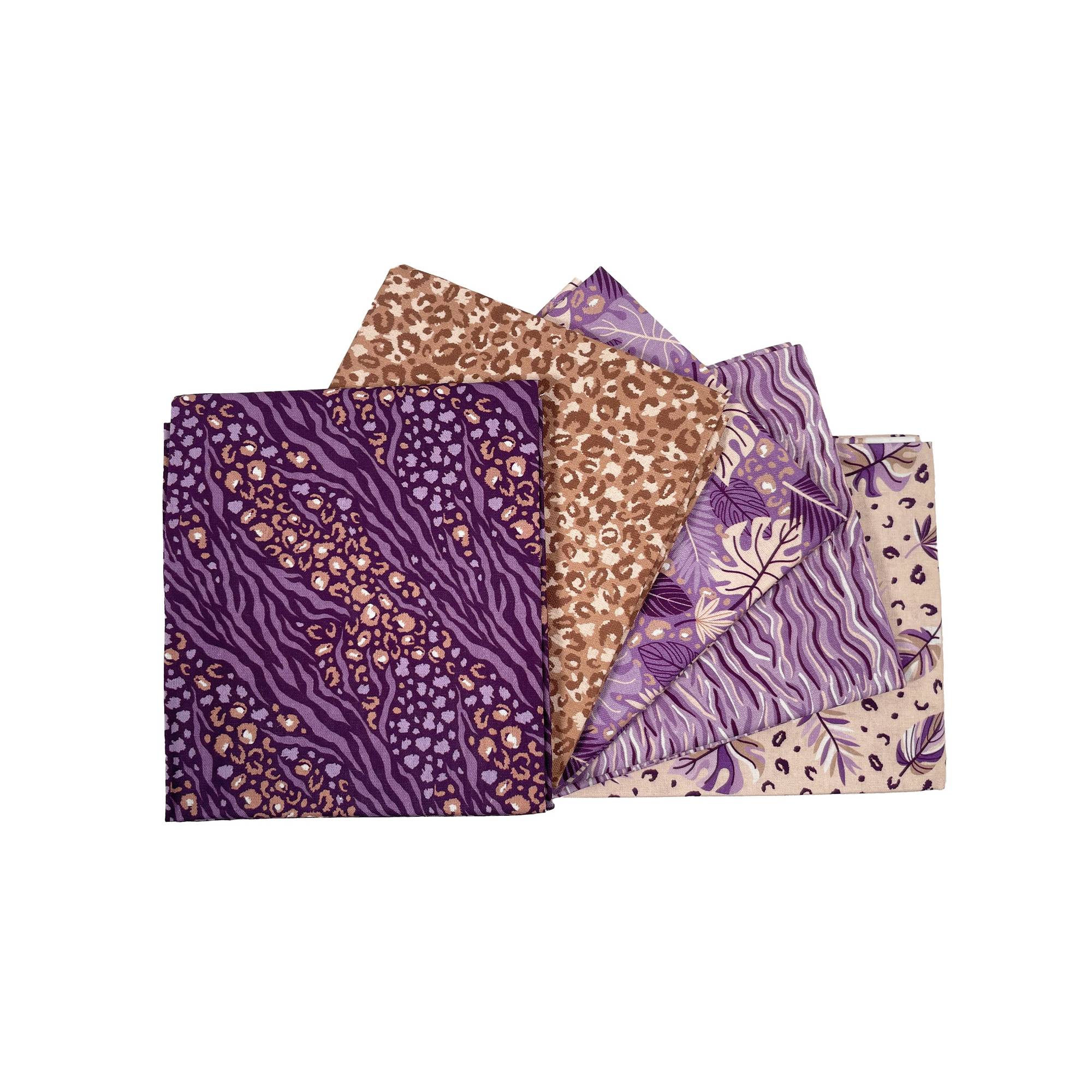 Amethyst Jungle Cotton Fat Quarters 5 Pack