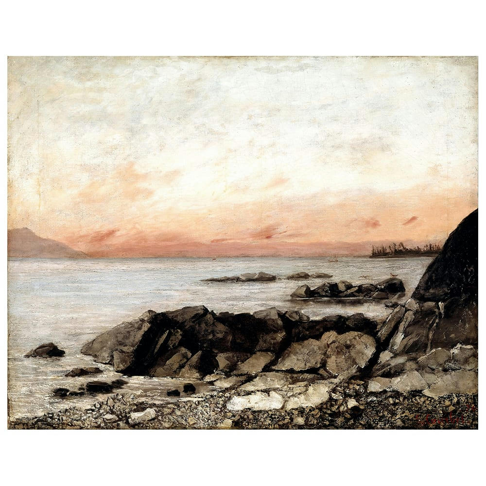 - Tableau - Le Coucher Du Soleil. Vevey, Suisse - Gustave Courbet 60x75