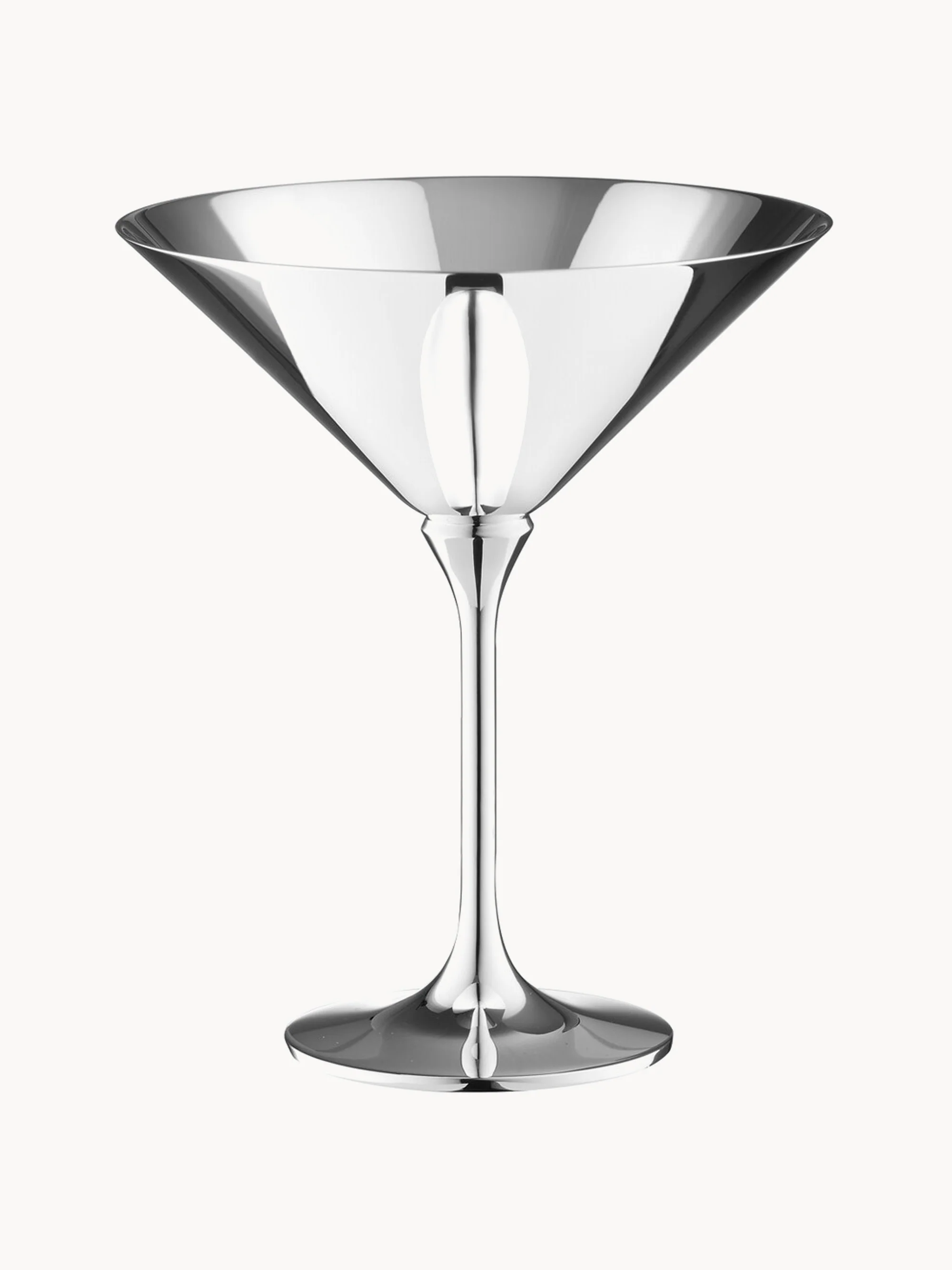 Handgefertigtes, versilbertes Martini-Glas Dante