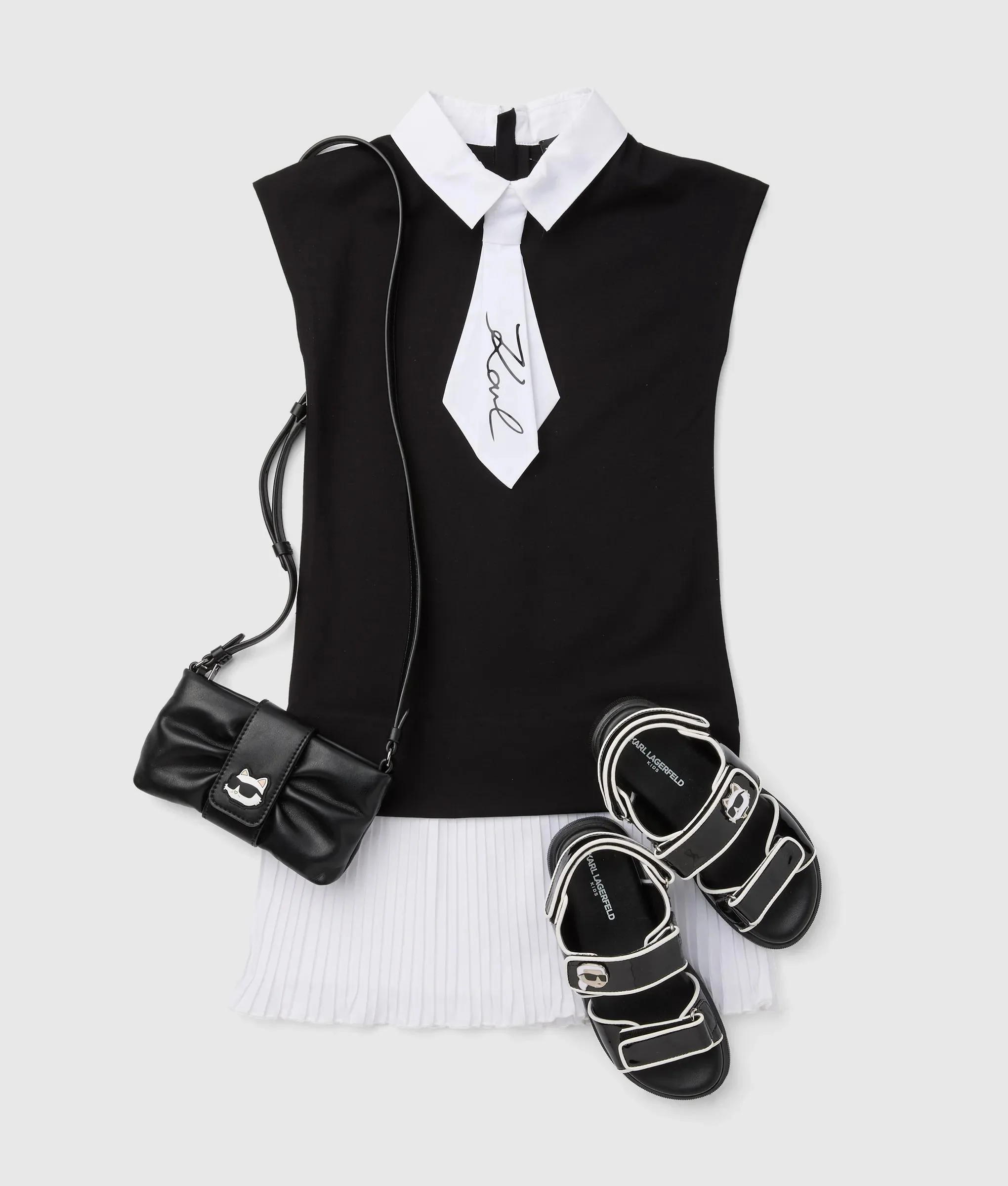 Robe avec col et nœud pour filles