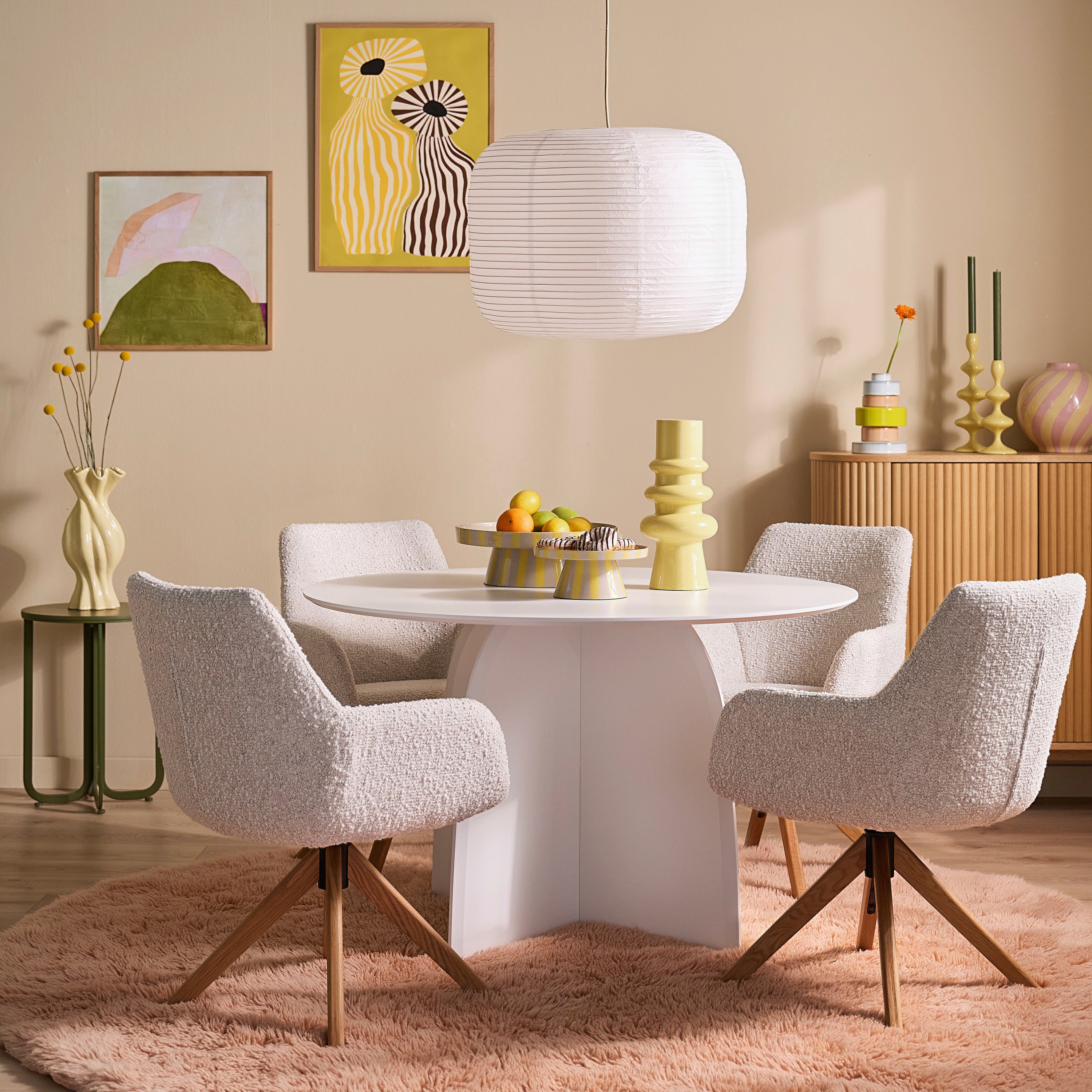 by fonQ Arcade Serveerschaal Ø 32 cm - Beige / Popcorn