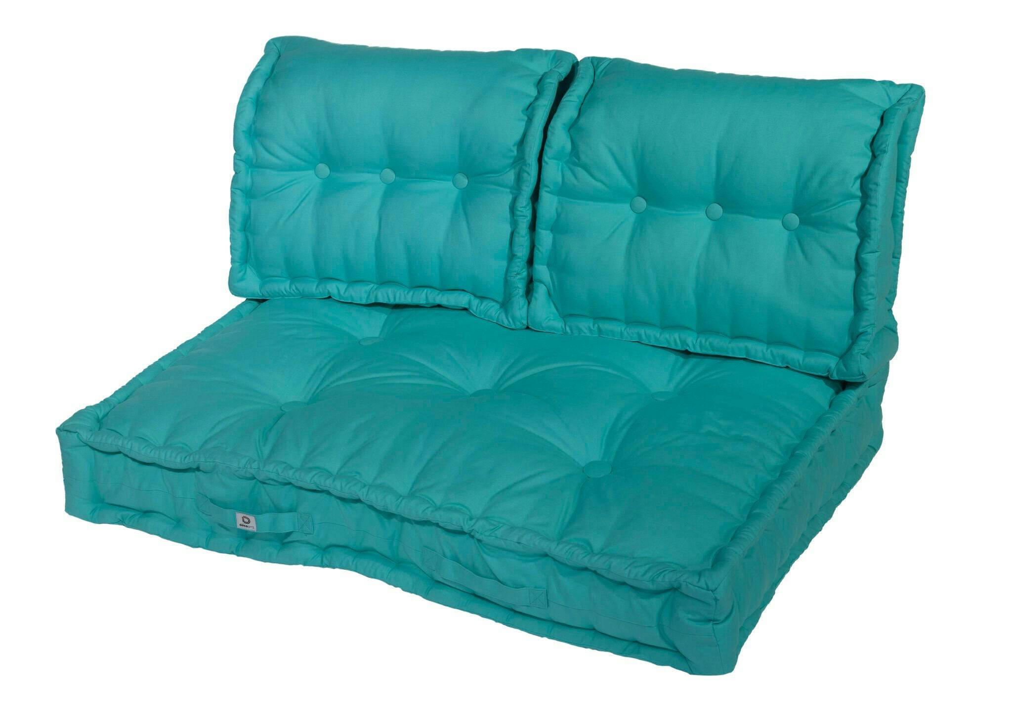 - Coussins pour palette capitonné en polyester 120x80x20cm bleu