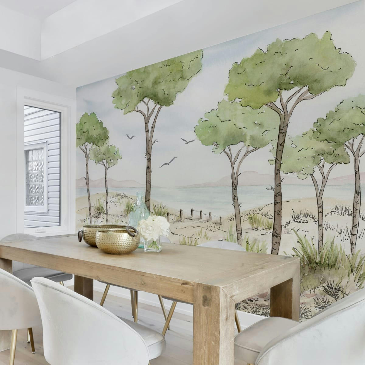 - Papier peint panoramique paysage vue des pins 375 x 250 cm