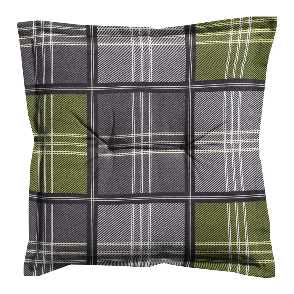 Madison - Zitkussen Patchy olive - Ca. 50x50 cm - Set van 4