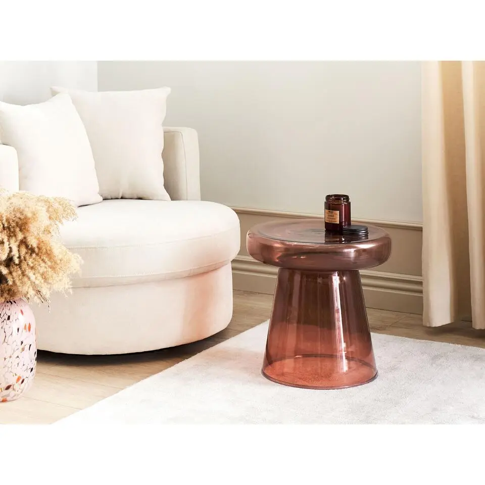 CALDERA - Bijzettafel - Donkerrood - Glas