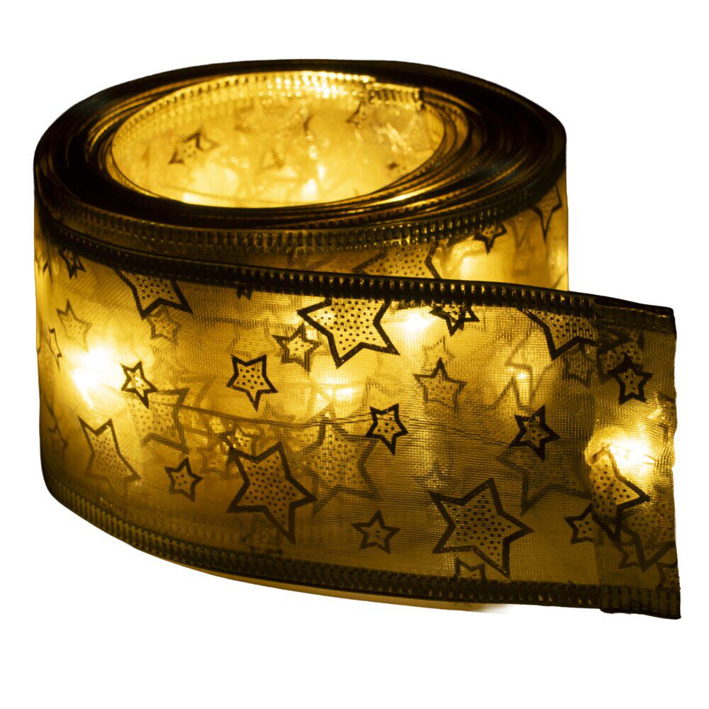 Ruban lumineux 50 LED tissu motif No&euml;l 5m (2 modèles)
