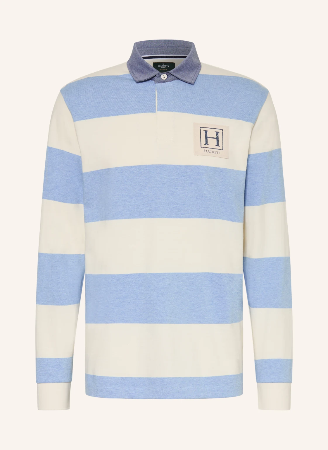 HACKETT LONDON Strick-Poloshirt im Materialmix