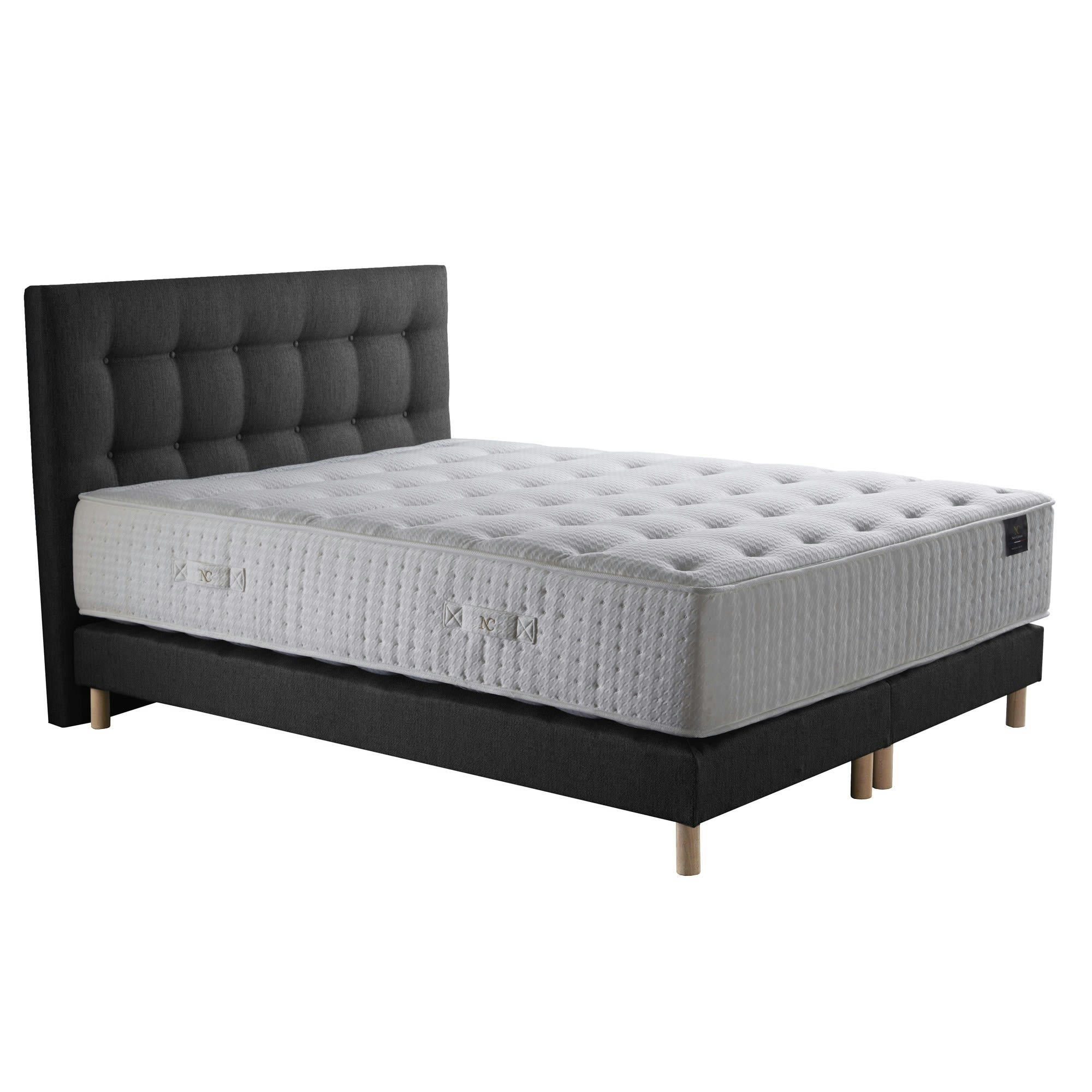 HELIOS - Ensemble tête de lit Matelas Mémoire de forme Latex + sommier 160x200