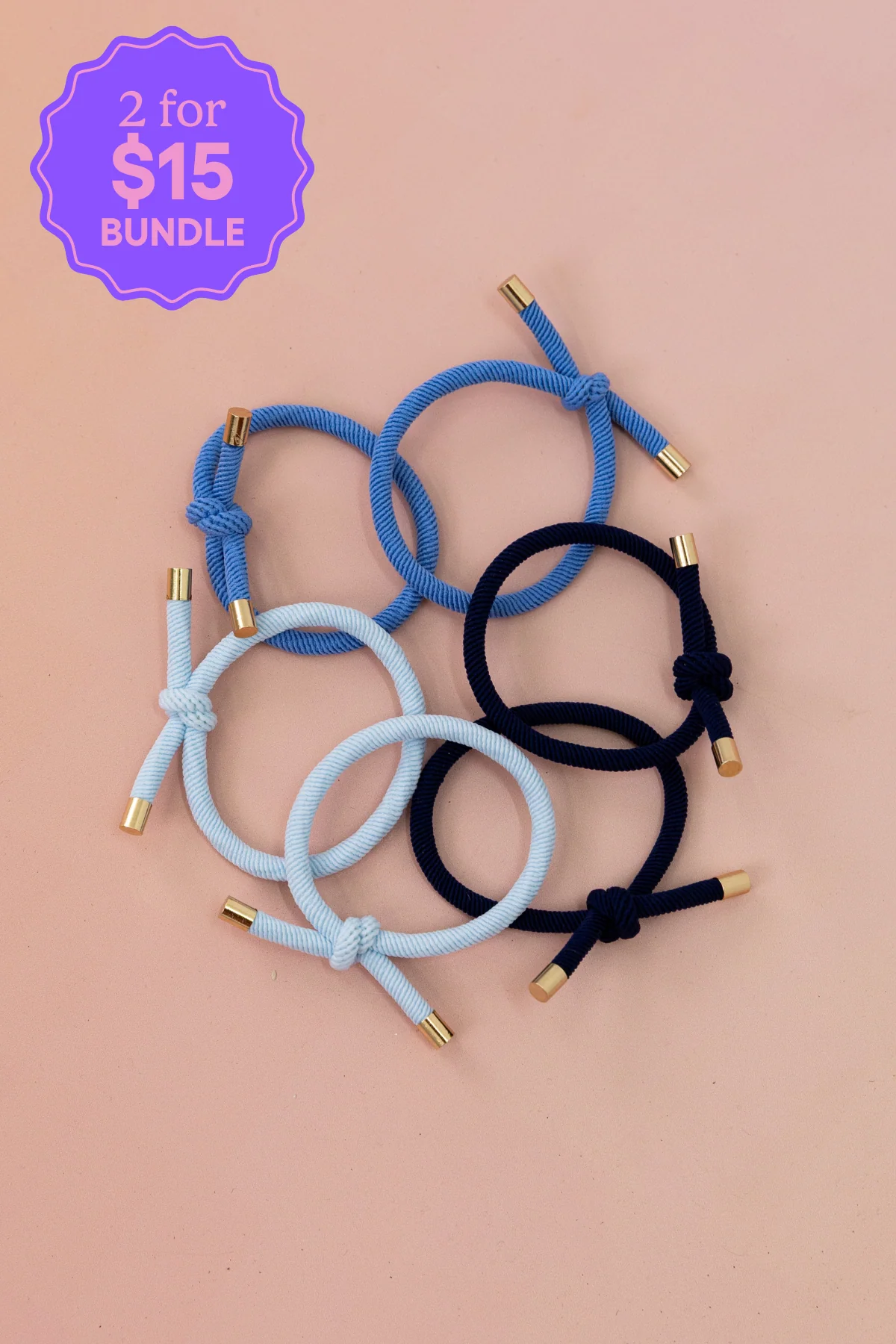 6 Pack Hair Ties in Ocean Colours