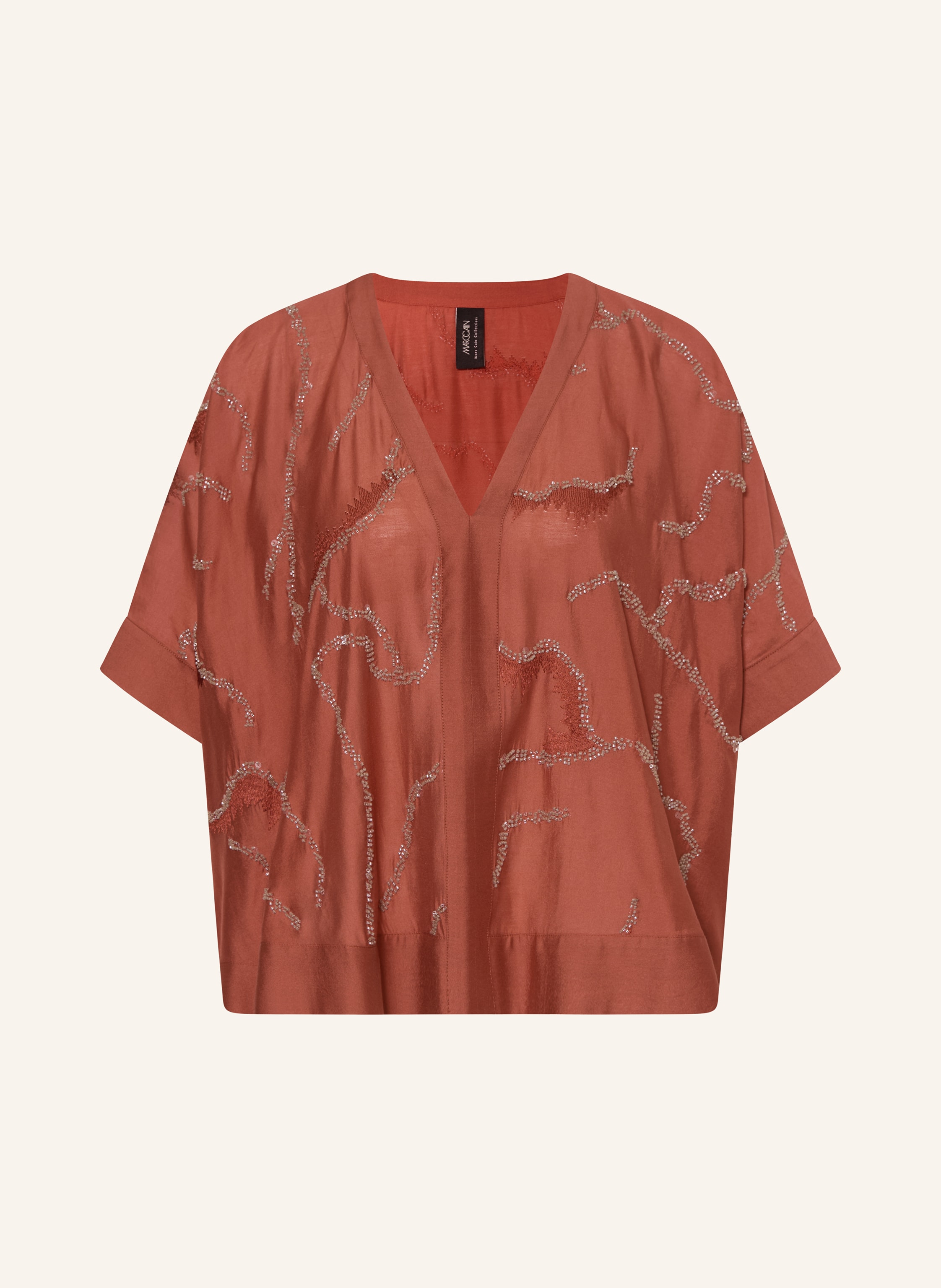 MARC CAIN Blusenshirt mit Schmuckperlen