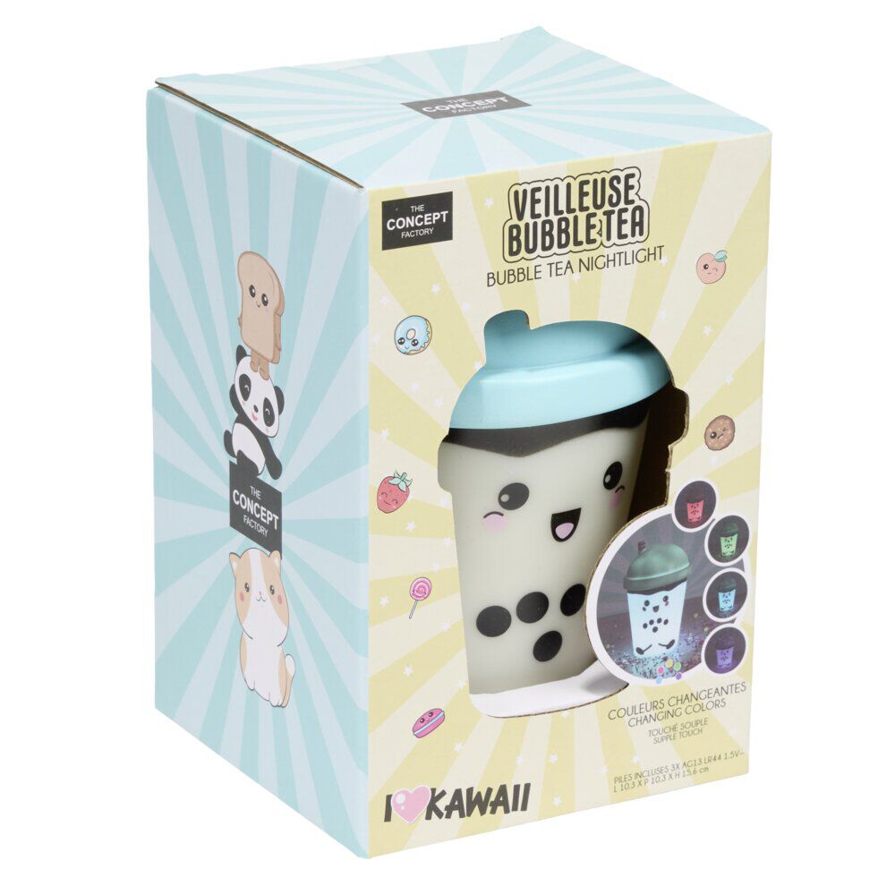 Lampe veilleuse kawaii smoothie forme bubble tea couleurs changeantes H15,3cm