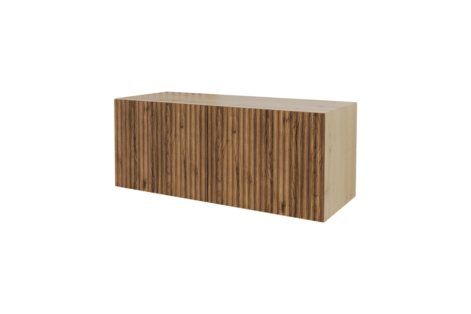 Szafka RTV z frezowanymi frontami wisząca NOA-2-W- 100x40x40 cm - Brązowy
