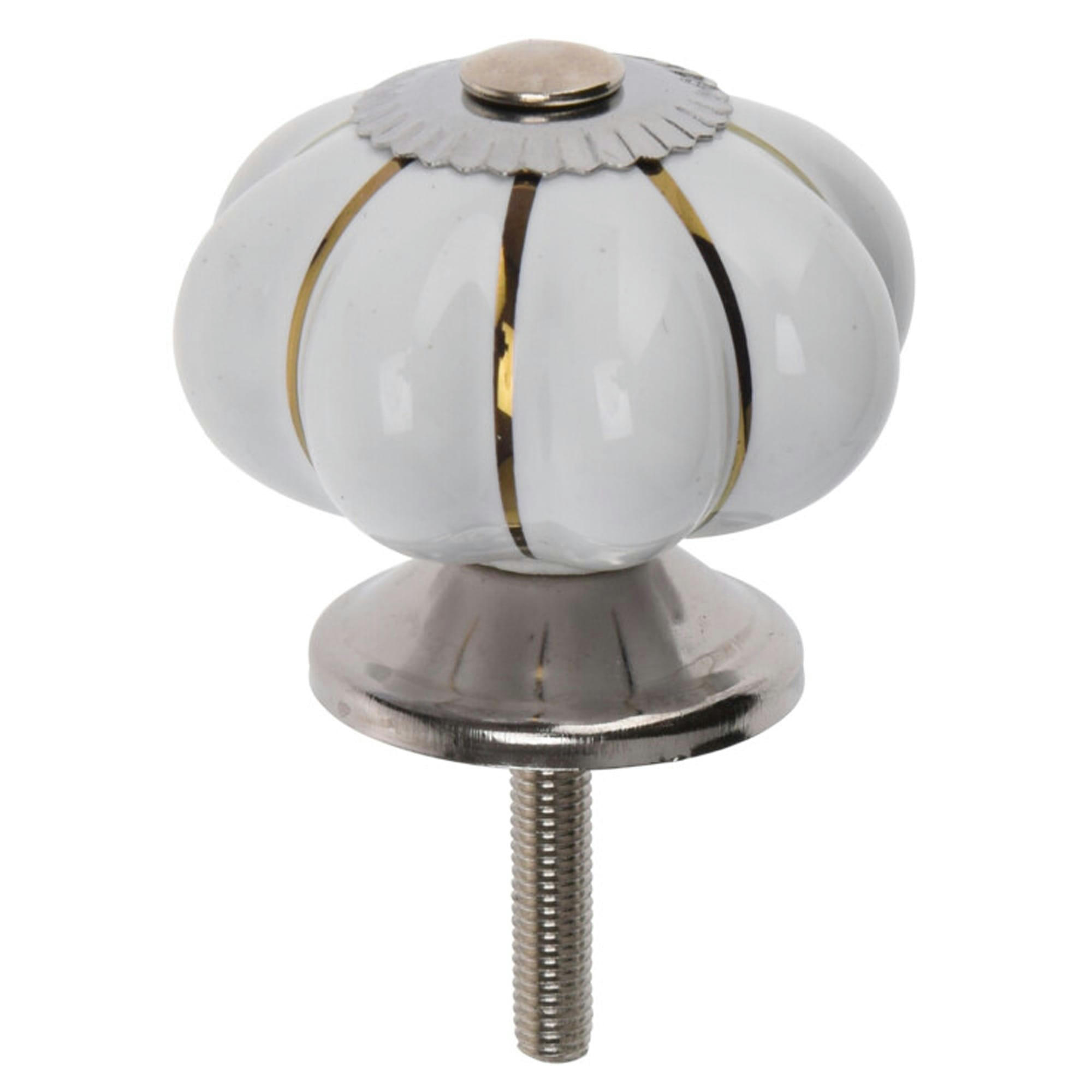 - Set de 8 boutons de tiroirs en céramique blancs et noirs