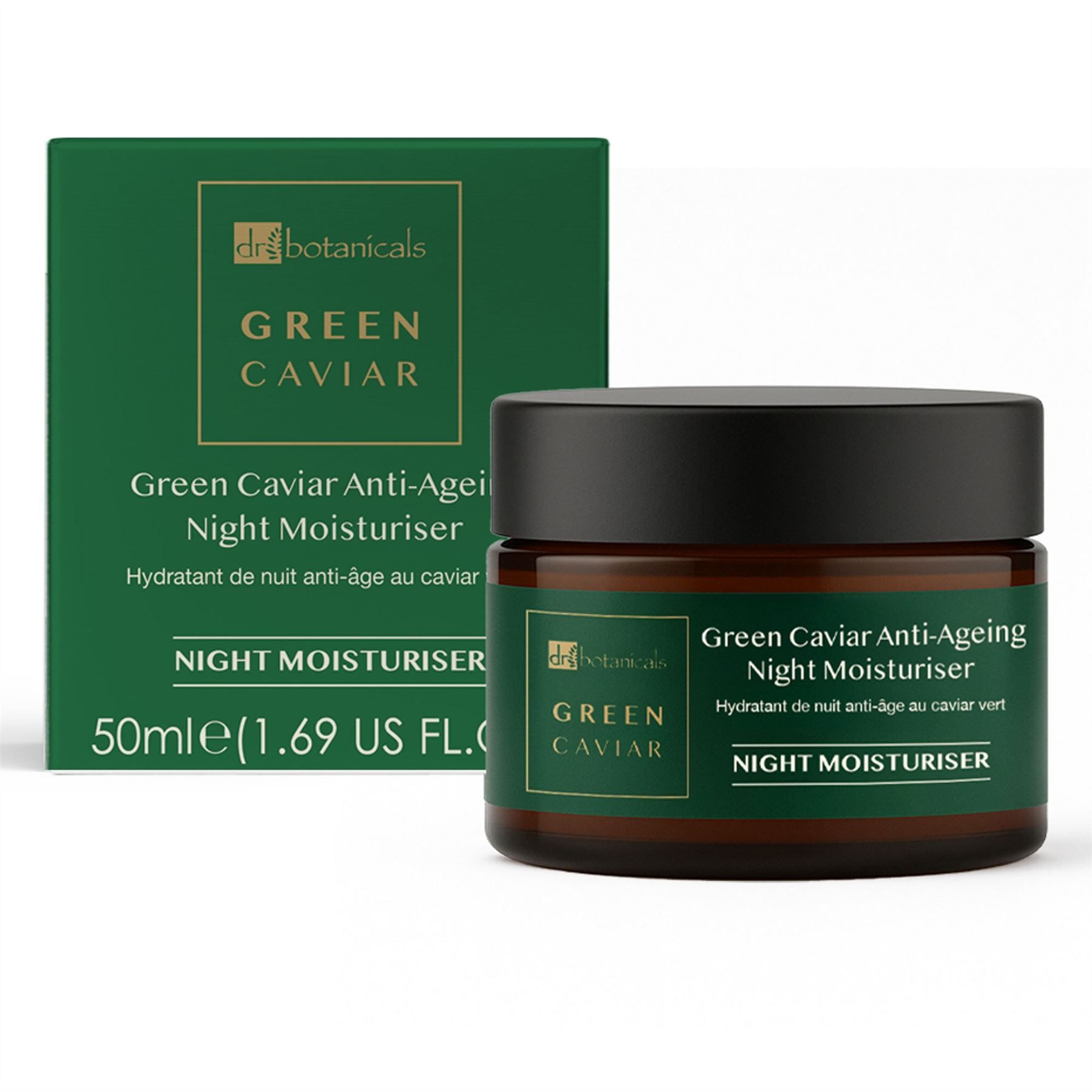 Dr. Botanicals Green Caviar & Argan Oil Anti-Oxidant Anti-Ageing Night Cream 50ml for Anti-Ageing and Nourishment