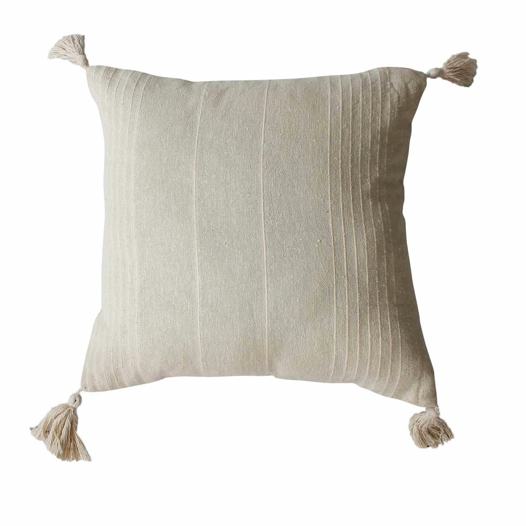 - Coussin déhoussable en coton recyclé naturel 
