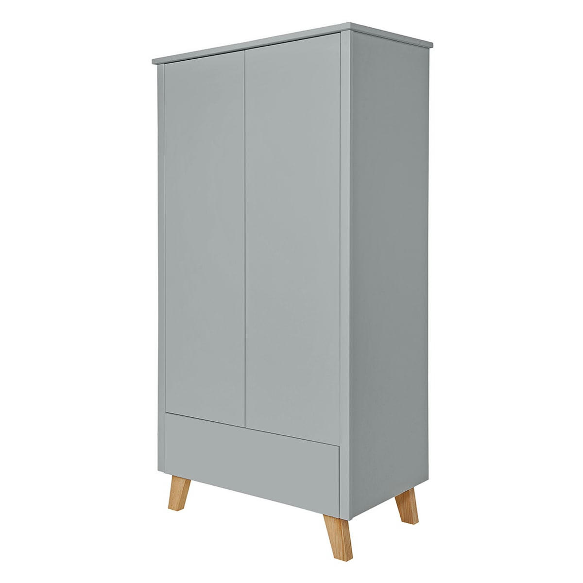 ZARA - Armoire 2 portes 1 tiroir gris