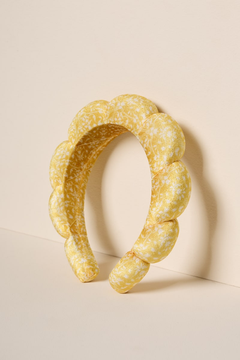 Gold Floral Puffy Spa Headband